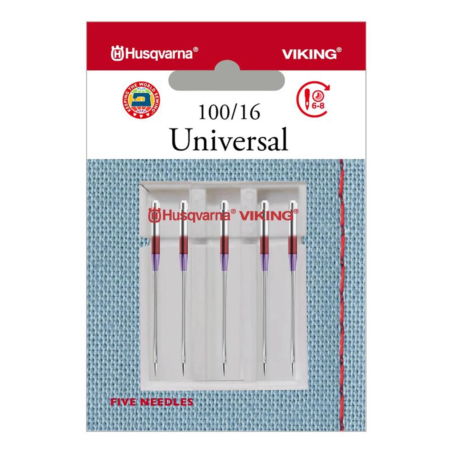 Husqvarna® Viking® Universal Needles Size 100/16 5-pack