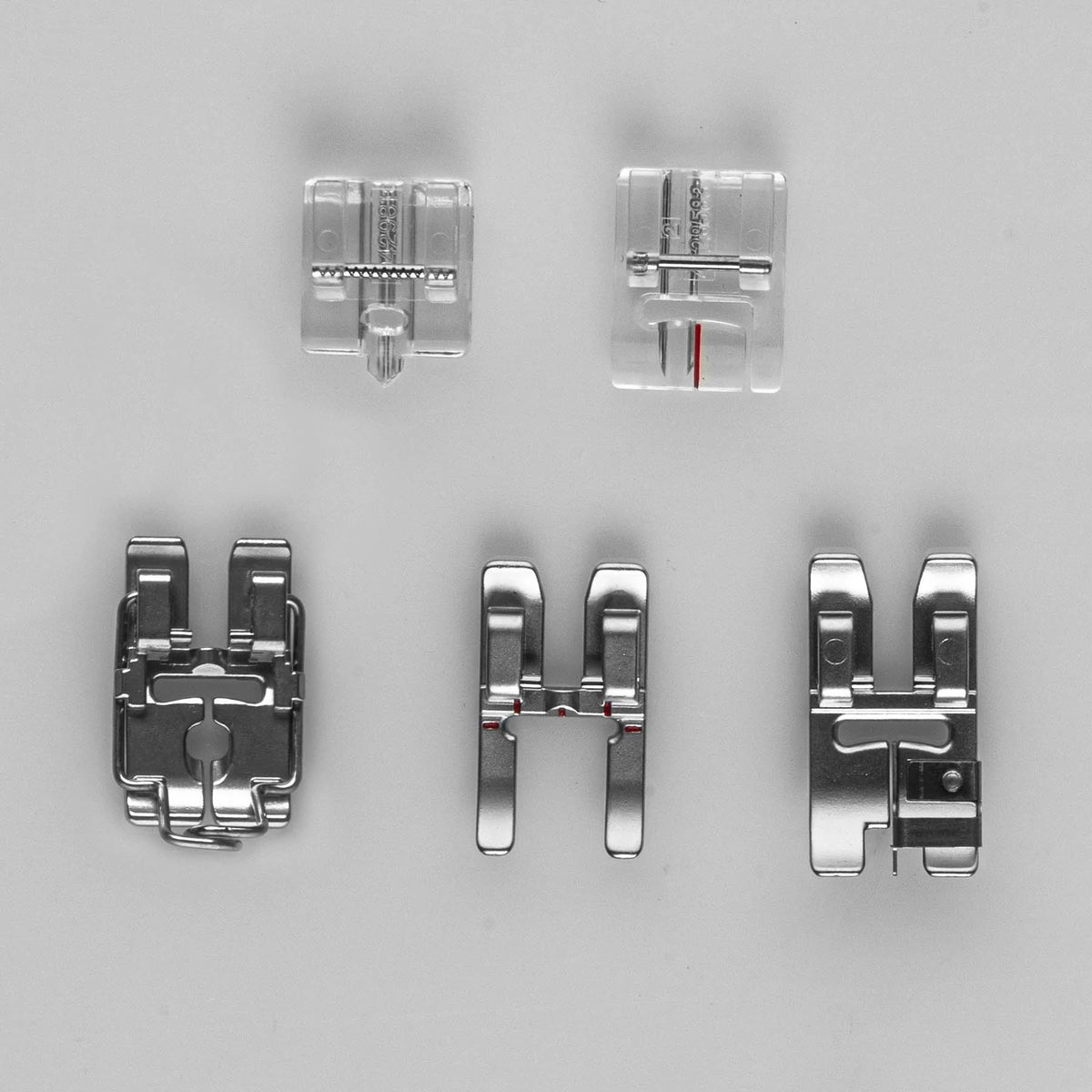 Five presser feet in the PFAFF quilt expression 720 Special Edition accessory kit