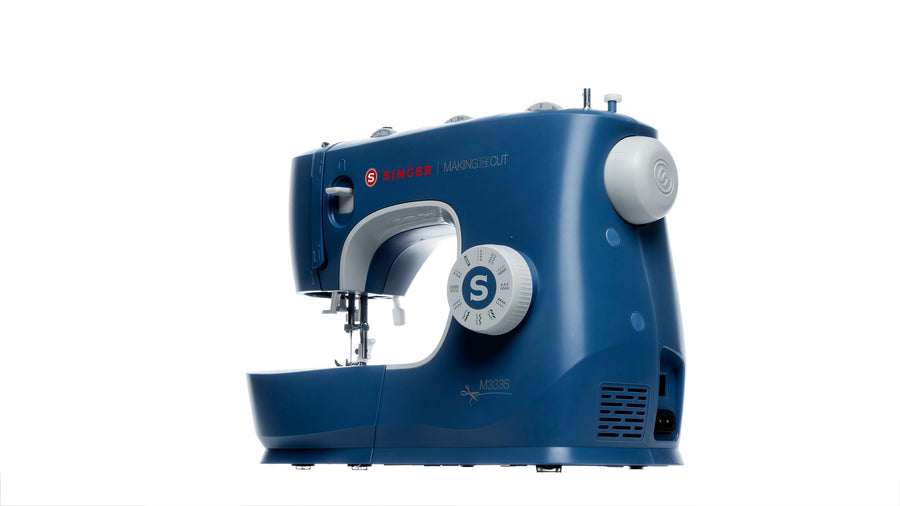 Singer M3335 Making the Cut sewing machine angled front and side view