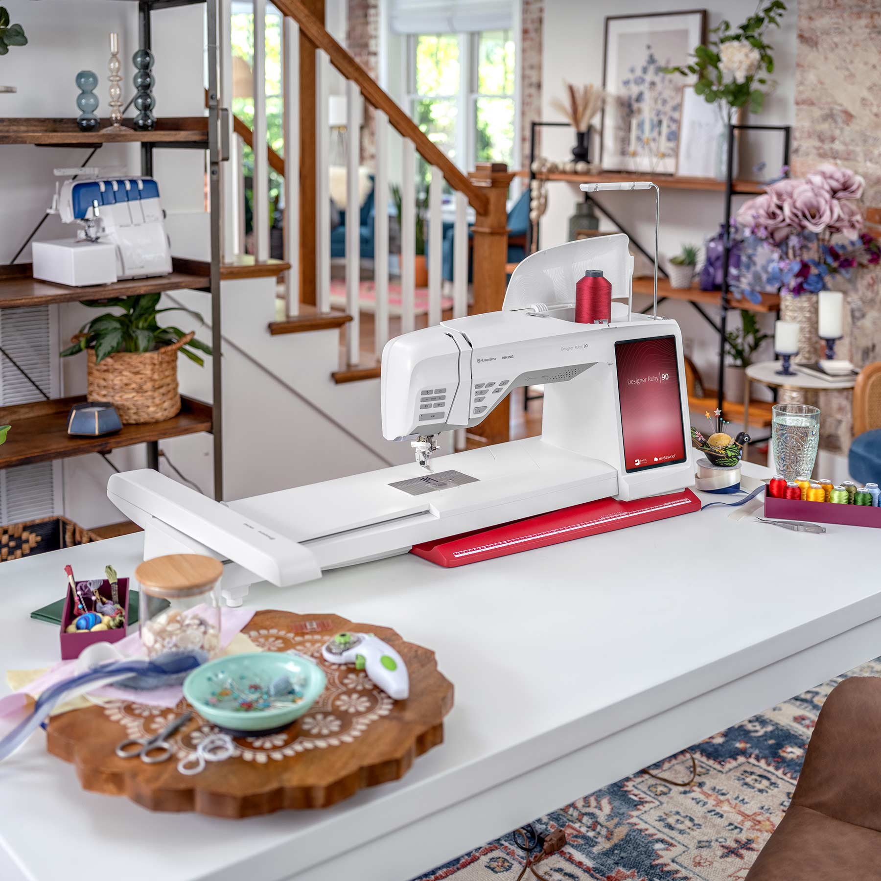 Husqvarna® Viking® DESIGNER RUBY™ 90 Sewing & Embroidery Machine