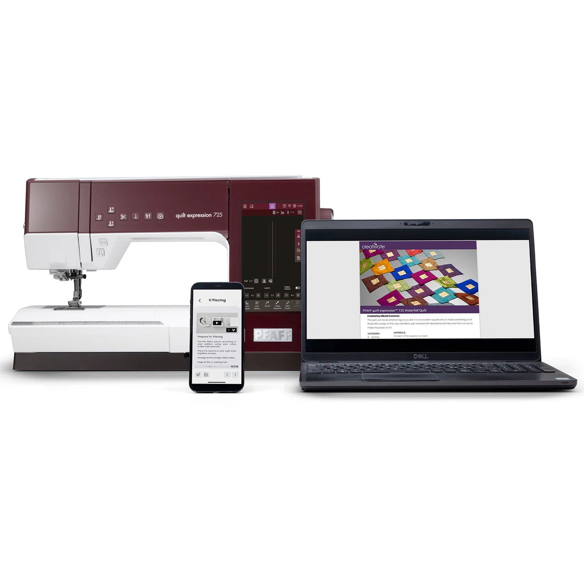 PFAFF quilt expression 725 CREATIVATE wireless connectivity