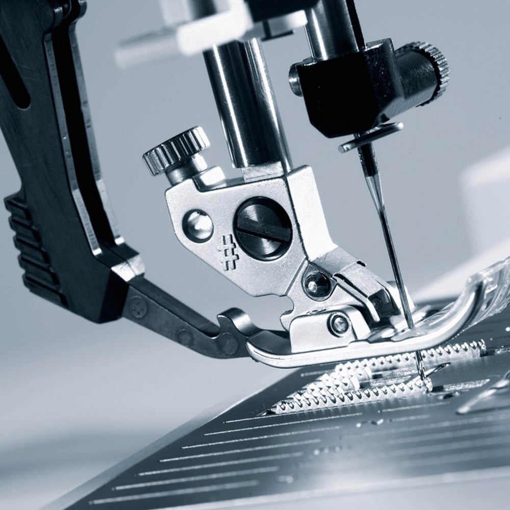 Close view of the PFAFF expression 710 Original IDT system sewing decorative stitches